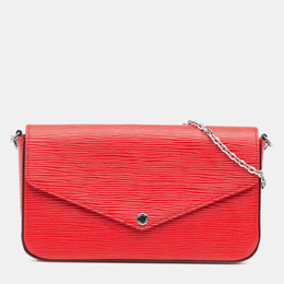Louis Vuitton: Красная сумка  Pochette
