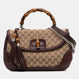 Gucci: Коричневая сумка  Bamboo