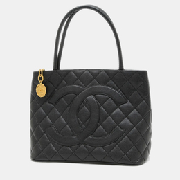 Chanel: Чёрная сумка-шоппер 