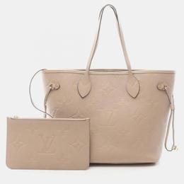 Louis Vuitton: Бежевая сумка-шоппер  Neverfull MM