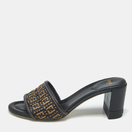 Fendi: Чёрные сандалии  FF Interlace