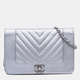 Chanel: Серебристый кошелёк 