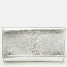 Yves Saint Laurent: Серебристый клатч 