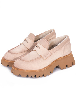 SANTONI: Бежевые лоферы 