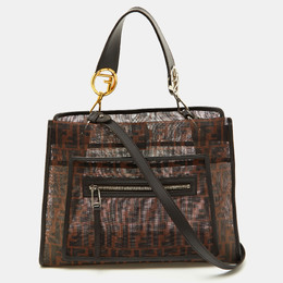 Fendi: Коричневая сумка на руку  Runaway