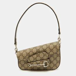 Gucci: Бежевая сумка  Horsebit 1955