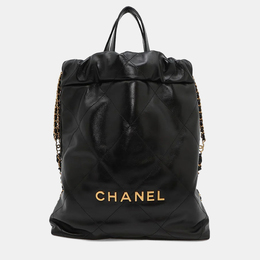 Chanel: Чёрный рюкзак 