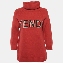 Fendi: Красный свитер 