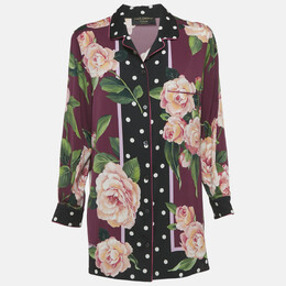 Dolce & Gabbana: Бордовая блуза  Camellia
