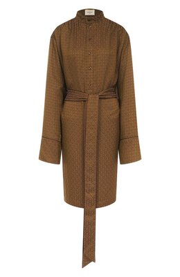 Saint Laurent: Коричневое платье 