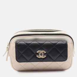 Chanel: Бежевая поясная сумка 