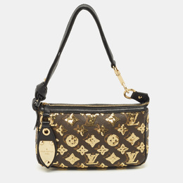 Louis Vuitton: Чёрная сумка  Pochette Accessoires