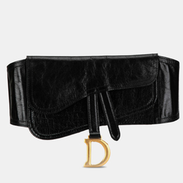 Dior: Чёрная поясная сумка 