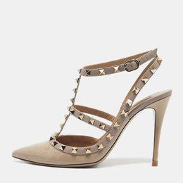 Valentino: Бежевые сандалии  Rockstud