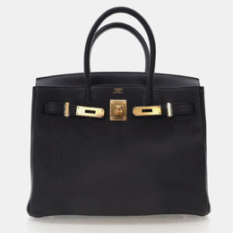 Hermes: Чёрная сумка на руку  Birkin 30