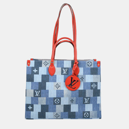 Louis Vuitton: Голубая сумка-шоппер 
