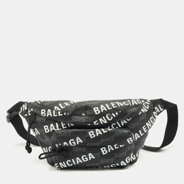 Balenciaga: Чёрная поясная сумка  BB