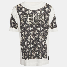 Fendi: Белая футболка 