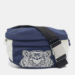 Kenzo: Синяя поясная сумка  Tiger