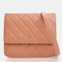 Chanel: Бежевый кошелёк 
