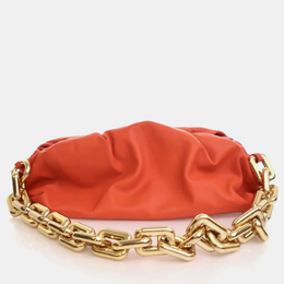 Bottega Veneta: Оранжевая косметичка  Chain Pouch