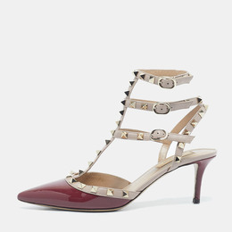 Valentino: Бордовые туфли  Rockstud
