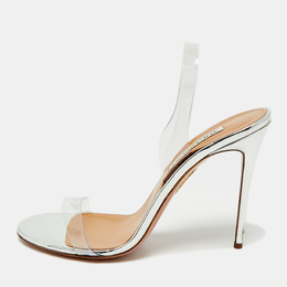 Aquazzura: Серебристые сандалии  So Nude