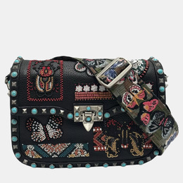 Valentino: Чёрная сумка  Rockstud Medium