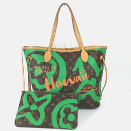 Louis Vuitton: Коричневая сумка-шоппер  Neverfull MM