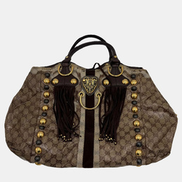 Gucci: Бежевая сумка-шоппер 