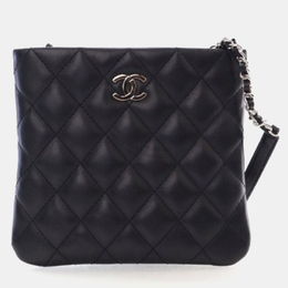 Chanel: Чёрная сумка через плечо 