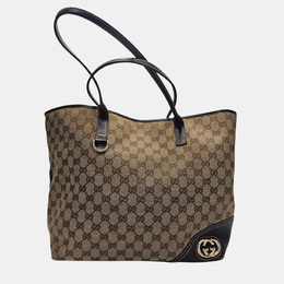 Gucci: Бежевая сумка-шоппер  GG