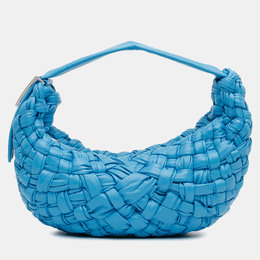 Bottega Veneta: Голубая сумка  Intrecciato