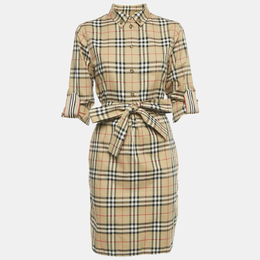 Burberry: Бежевое платье 
