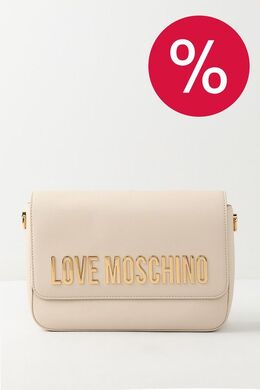 Love Moschino: Бежевая сумка 