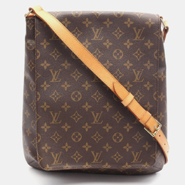 Louis Vuitton: Коричневая сумка через плечо  Musette