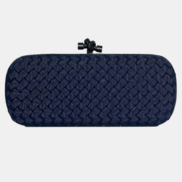 Bottega Veneta: Голубой клатч  Intrecciato