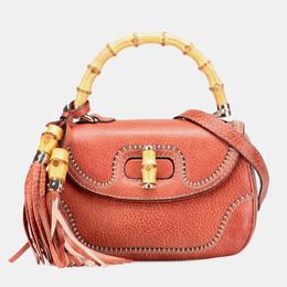 Gucci: Красная сумка  Bamboo