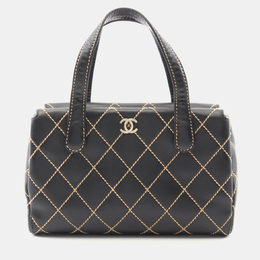 Chanel: Чёрная сумка-шоппер 