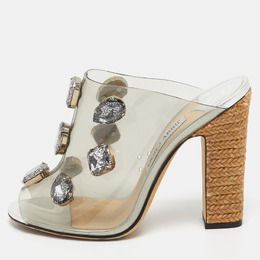 Jimmy Choo: Серебристые сандалии 