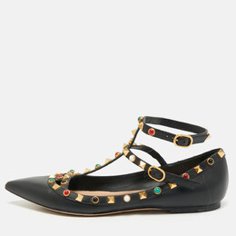 Valentino: Чёрные балетки  Rockstud