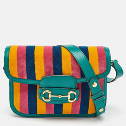 Gucci: Многоцветная сумка  Horsebit 1955