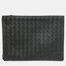 Bottega Veneta: Чёрный клатч 