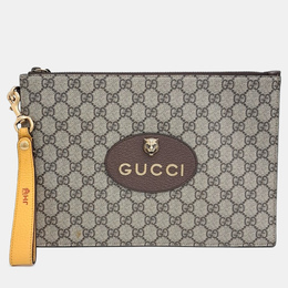 Gucci: Бежевый клатч  GG Supreme