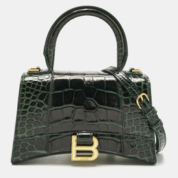 Balenciaga: Зелёная сумка на руку  Hourglass