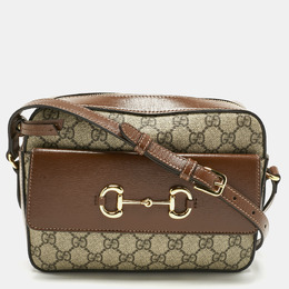 Gucci: Бежевая сумка  Horsebit 1955