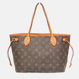 Louis Vuitton: Коричневая сумка-шоппер  Neverfull