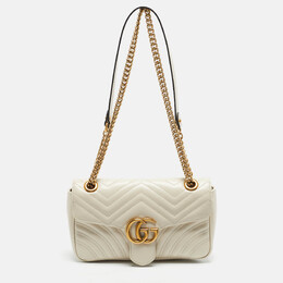 Gucci: Белая сумка  GG Marmont