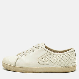 Bottega Veneta: Белые кроссовки  Intrecciato
