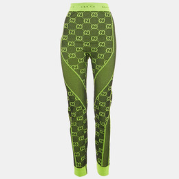 Gucci: Зелёные легинсы  GG